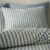 Cotton Rich Woven Stripe Blue Quilt Set