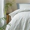Cotton Rich Woven Stripe Blue Quilt Set
