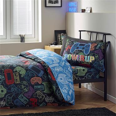 Power Up Gamer Black Quilt Set