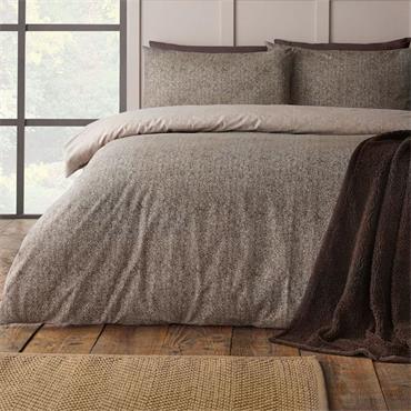 Brushed Herringbone Chocolate Duvet Set