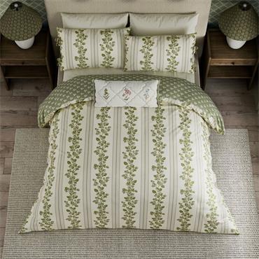 Cobnut Stripe Duvet Set Leaf Green