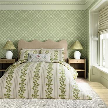 Cobnut Stripe Duvet Set Leaf Green