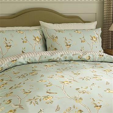Sanderson Fruit Aviary Sage Ochre Duvet Set