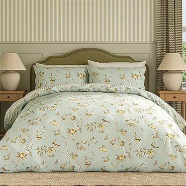 Sanderson Fruit Aviary Sage Ochre Duvet Set