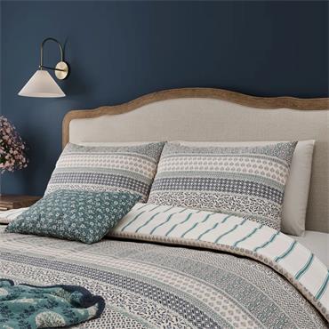 Helena Springfield Folk Stripe Duvet Set Blue