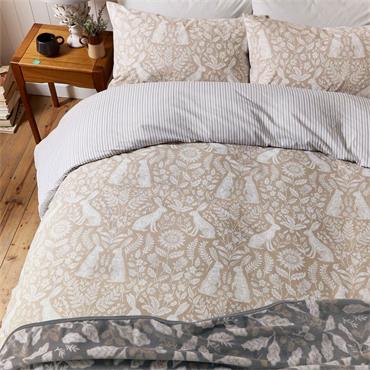Harvest Moon Hares Linen Duvet Set