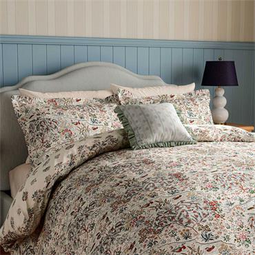 Sanderson Moat Birds Damson & Cobalt Duvet Set King