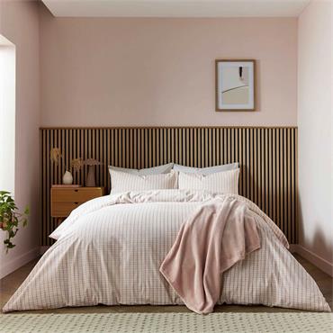 Calcio Tranquil Check Pink Duvet Set