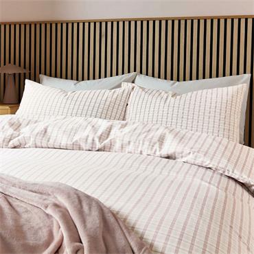 Calcio Tranquil Check Pink Duvet Set