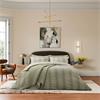 Bedeck Of Belfast Woven Waffle Stripe Sage Duvet Set