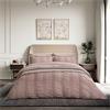 Bedeck Of Belfast Woven Waffle Stripe Pink Duvet Set