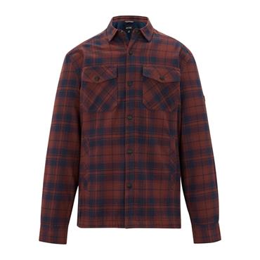 Spennith Shacket Navy/dark Cherry Check