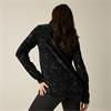 Margot 1/4 Zip Fleece Black Brushstroke Print