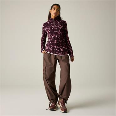 Margot 1/4 Zip Fleece Fig Brushstroke Print