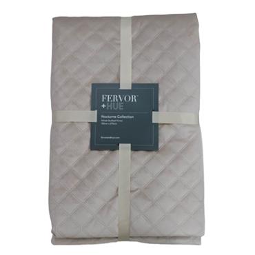Fervor & Hue Quilted Velvet Throw Mocha 270x130cm