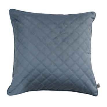 Fervor & Hue Quilted Velvet Gentle Blue Cushion 50x50cm