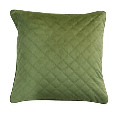 Fervor & Hue Quilted Moss Green Cushion 50x50cm