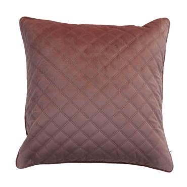 Fervor & Hue Quilted Velvet Cushion Rose Quartz 50x50cm