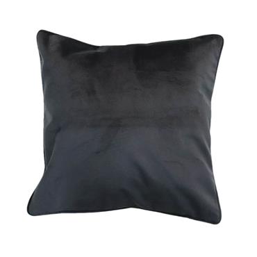 Fervor & Hue Velvet Cushion Plain Black 45x45cm