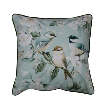 Fervor & Hue Velvet Dawn Chorus Grenn Cushion 45x45cm