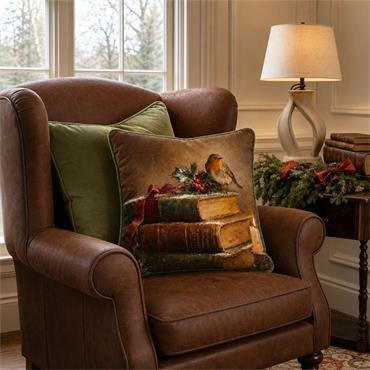 Fervor & Hue Christmas Robin Cushion 45X45Cm