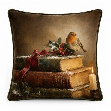 Fervor & Hue Christmas Robin Cushion 45X45Cm