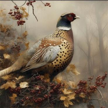 Fervor & Hue Cushion Woodland Pheasant 45X45Cm