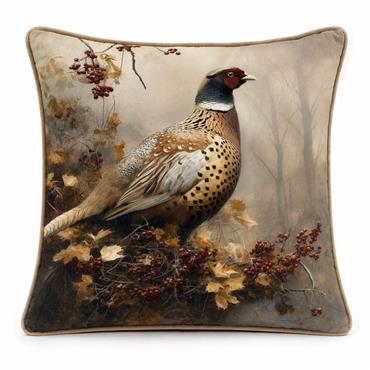 Fervor & Hue Cushion Woodland Pheasant 45X45Cm