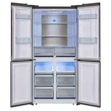 Powerpoint 4 Door Fridge Freezer Black Glass 91cm