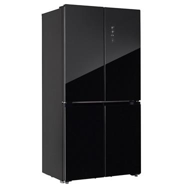 Powerpoint 4 Door Fridge Freezer Black Glass 91cm