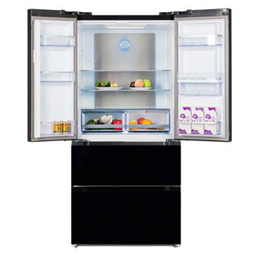 Powerpoint French Door Fridge Freezer Black Glass 91cm