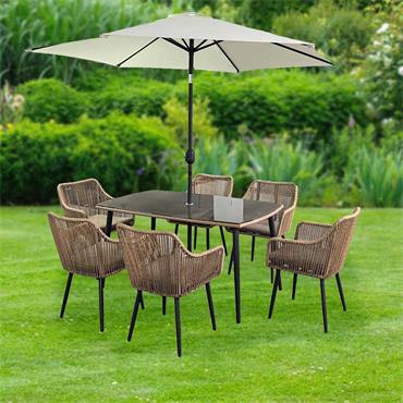 Porto Twist Rope Rectangle 6 Seater Set