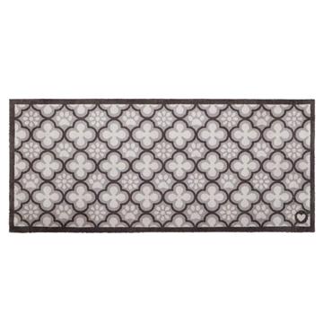 Hug Rug Paw Print Moroccan Tile Grey Runner 65x85cm