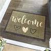 My Mat Indoor Welcome Hearts Sage Mat 50x75cm