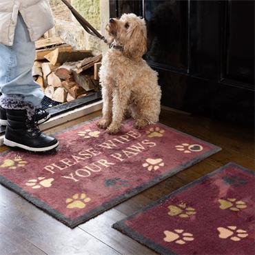 Hug Rug Wipe Your Paws Burgundy Mat 65x85cm