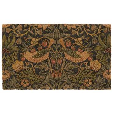 Morris & Co Coir Strawberry Thief Navy Mat 45x75cm