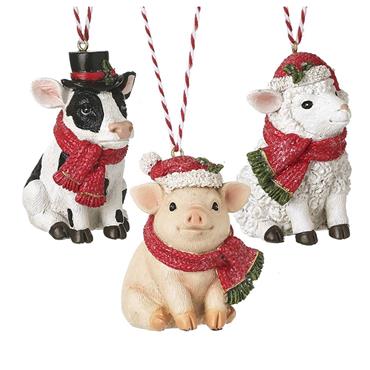 Christmas Farm Animals Decoration Assorted