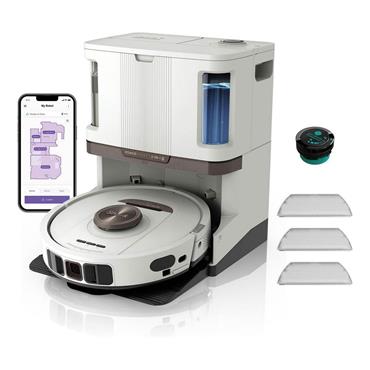 Shark Power Detect Never Touch 2 In 1 Robot Vacuum White