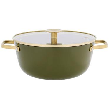 Stellar Cast Light Casserole Olive 24cm