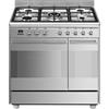 Smeg 90 Concert Classic Dual Fuel Range Cooker Steel