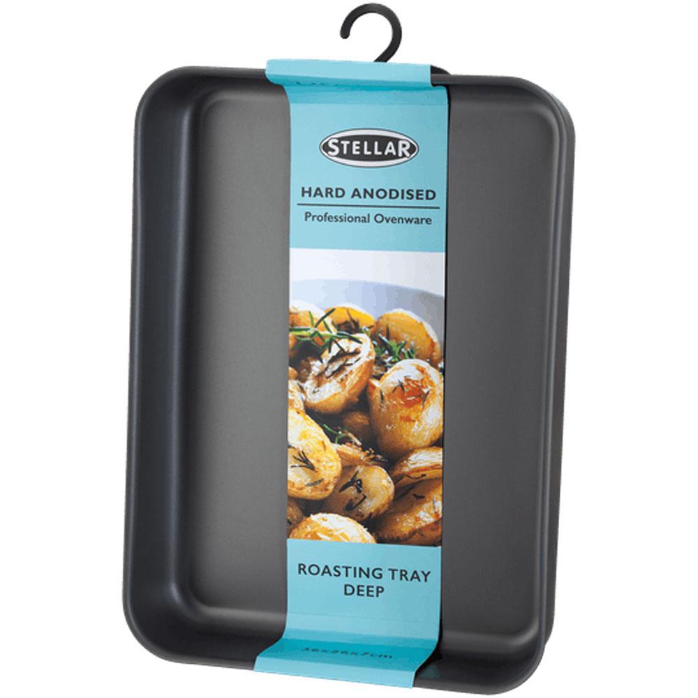 Stellar Hard Anodised Roasting Tray Deep 36x25x5cm Stakelums Home