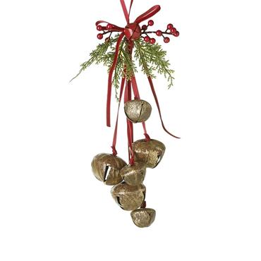Christmas Bells Red Ribbon Hanger 49cm