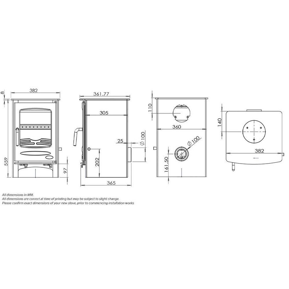 Henley Stoves Sherwood 5Kw Multi Fuel Stove Matt Black Stakelums Home