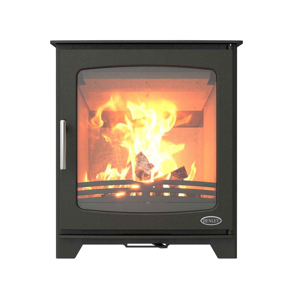 Henley Stoves Hazelwood 5kW Woodburning Stove (Optional Logstore) Matt