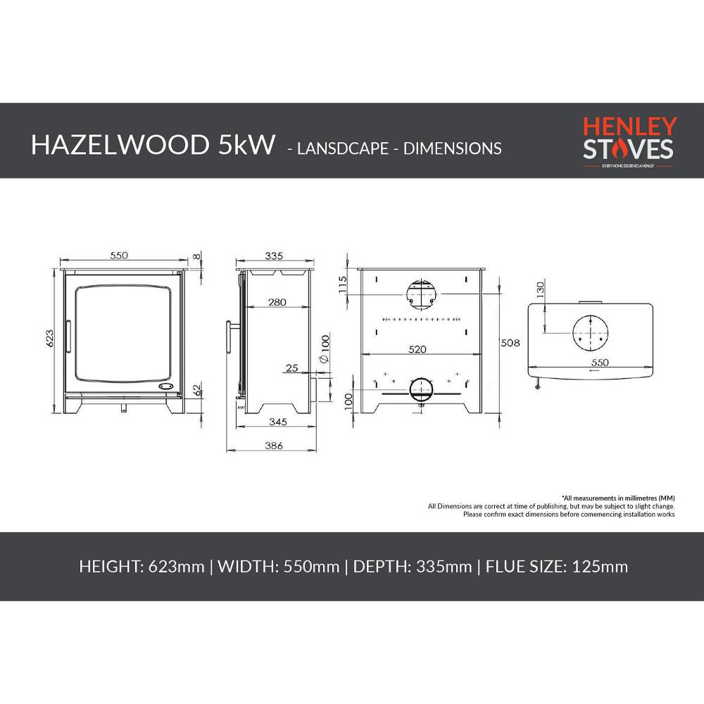 Henley Stoves Hazelwood Landscape 5Kw Woodburning Stove Stakelums