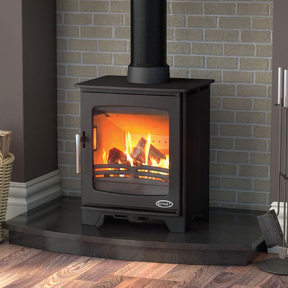 Henley Stoves Hazelwood Compact Woodburning Stove 4.9kW Matt Black