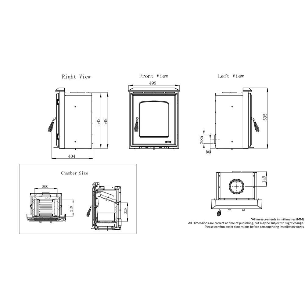 Henley Stoves Castlecove Woodburning Inset Stove Matt Black Stakelums