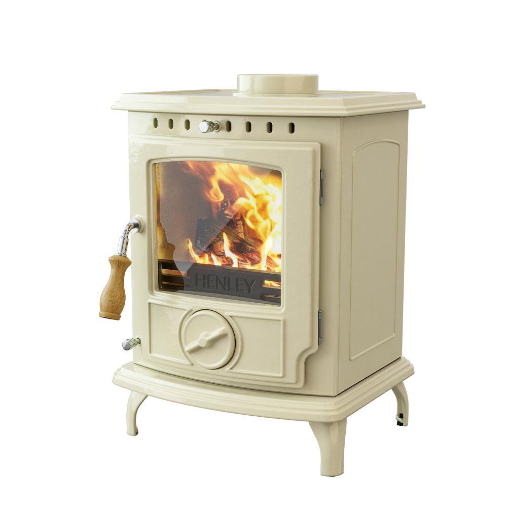 Henley Stoves Rosewood Eco 5Kw Multi Fuel Stove Enamel Cream