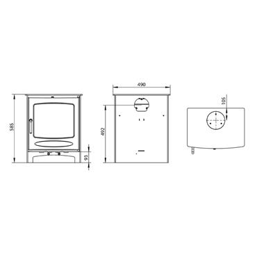 Sherwood Eco Multifuel Stove Matt Black 8.2Kw