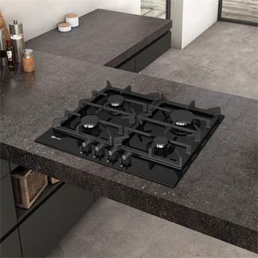 Neff 60cm Gas Hob 4 Ring Black Enamel